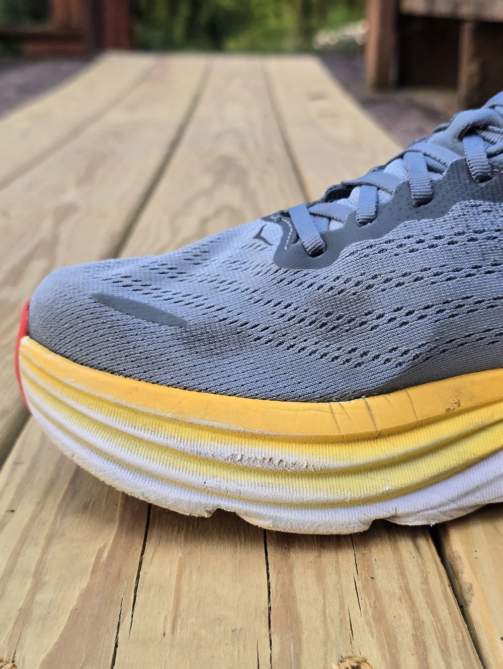 Hoka, Mens Bondi 8 Running Shoe, Goblin Blue/Mountain Spring, Sz 9.5 2E - Picture 8 of 16